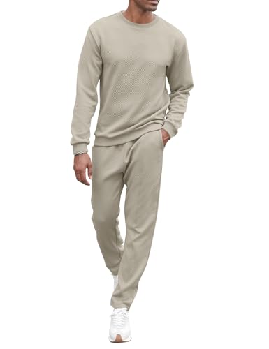 Babioboa Men's Tracksuit Knit Jacquard 2 Piece Long Sleeve Pullover Jogging Tracksuit Athletic running Casual Sportswear