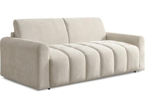 Habitat et Jardin Canapé lit Convertible Express Isadora - Matelas 18 cm - Couchage 140 cm - 3 Places - Beige