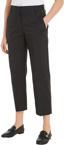 Tommy Hilfiger Pantalon Chino Femme Slim Fit, Noir (Black), 32