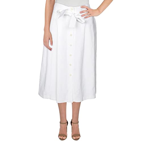 Anne Klein Women's Linen Belted Skirt