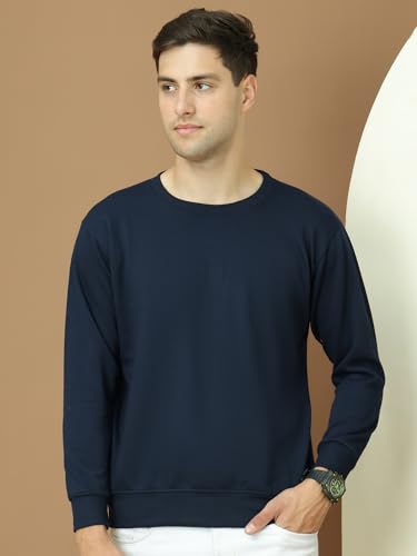 Image of Mack Jonney Fleece Regular Fit Solid Round Neck Sweatshirt for Men-MACK639877