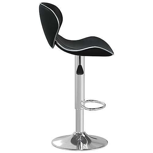 Chaise de bar minimaliste noire et tabouret de comptoir en acier chromé