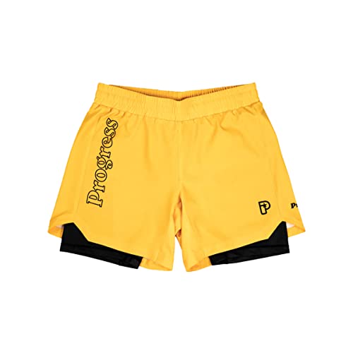 Short de combat hybride Jiu Jitsu Bengale Progress BJJ No-Gi adulte jaune noir
