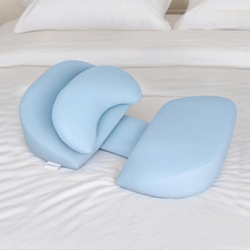 Dreamz Pregnancy Body Pillow, Maternity Body Support Pillow for Pregnant Women with Adjustable Width & Detachable Cover, Back Hips Legs Support