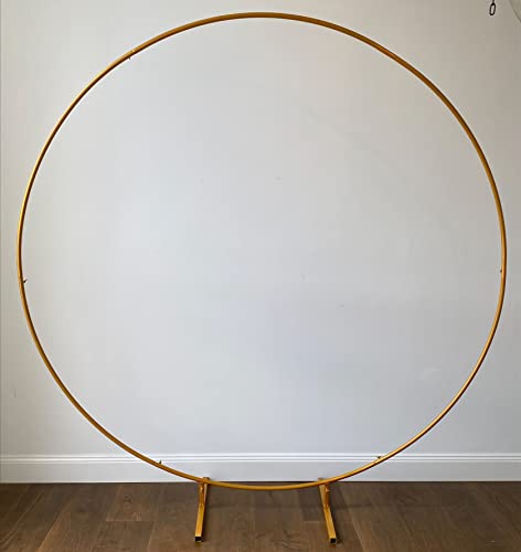 Toile de fond ronde en fer pour mariage - Décoration de porte - 2 m - Doré Cover