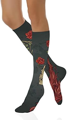 GULTMEE Fashion Compression Socks,Performance Cushioned Athletic Crew Socks for Running,Athletic