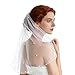 Nanchor Bridal Veil Women's Simple Tulle Wedding Veil With Comb for Wedding Bachelorette Party (White with Pearl)