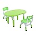 Produktbild LIANGJUN Kindertisch Hocker Tisch Stuhl for Kinder Sicherheit Robust Basteltisch Lesen Spielzimmer Geschäft for Kinderheime Kindergarten, 4 Farben, 2 Stühle (Color : Green, Size : A)