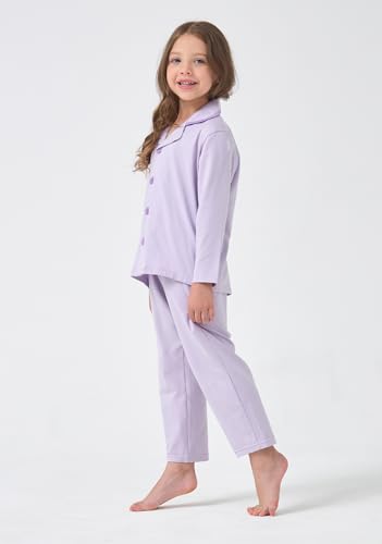 Kids Cotton Clothes Set,Button Down Top and Pants Long Sleeve Soft Comfortable Cloth Sets 3-12Years2