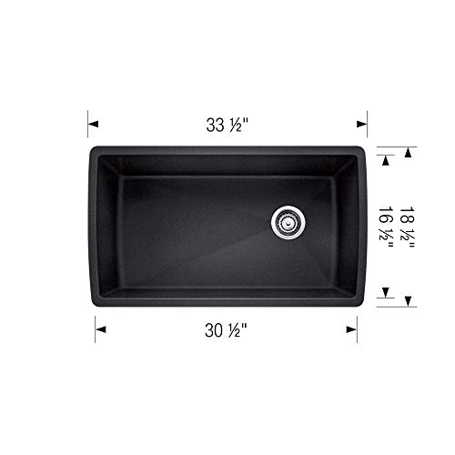 BLANCO-Anthracite-441768-DIAMOND-SILGRANIT-Super-Single-Undermount-Kitchen-Sink-335-X-185 BLANCO Anthracite 441768 DIAMOND SILGRANIT Super Single Undermount Kitchen Sink 335 X 185