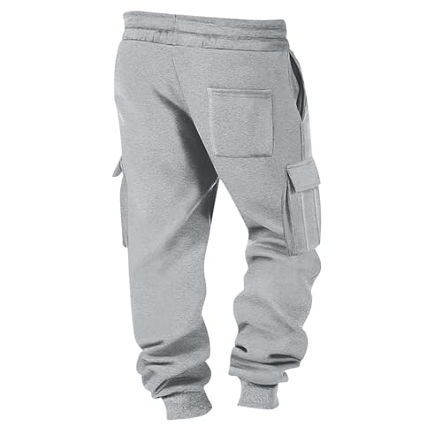 Baggy Sweatpants Men Thermal Wide Leg High Waisted Drawstring Cargo Sweatpants Gym Big and Tall Joggers with Pockets3