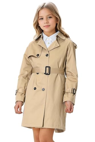 Cromoncent Kids Rain Jacket, Raincoats Lightweight Waterproof Trench Coat for Boys Girls