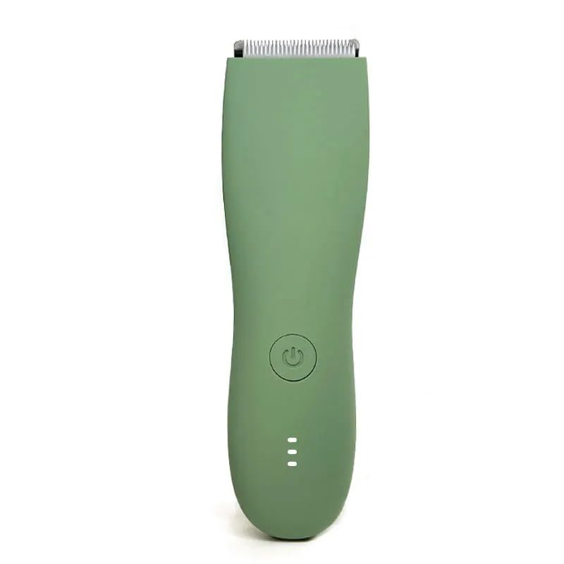 Recortadora de vello púbico corporal para hombres, recortadora eléctrica de pelo en la ingle, peluquero corporal eléctrico impermeable con hoja de cerámica reemplazable