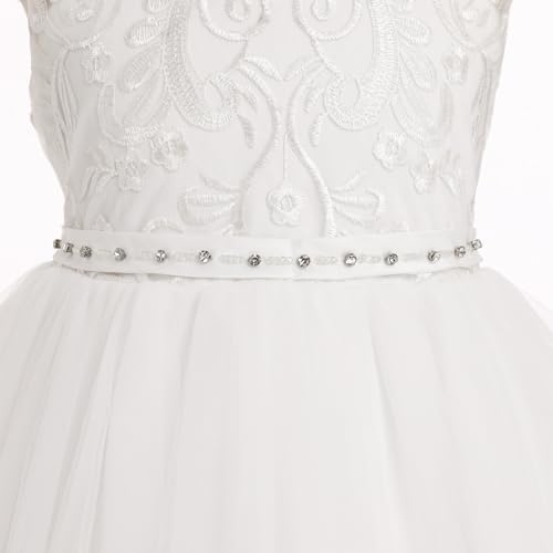 IDOPIP Flower Girl Dresses for Wedding Lace Tulle Princess Pageant Dresses for Girls Kids Prom First Communion Birthday Gowns4