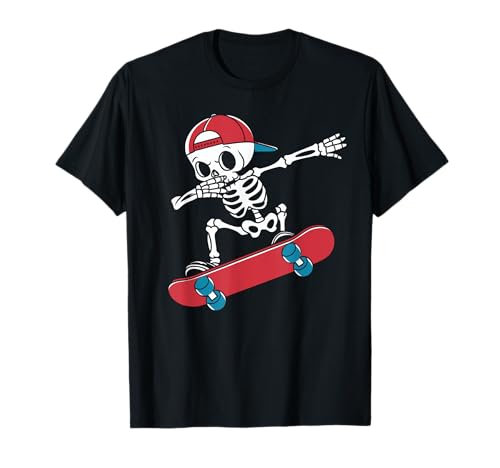 Cool Skeleton Skateboarding Divertido Skater Skateboarder Camiseta