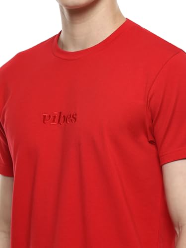 Image of hummel Fringe Men's Regular Fit Crew Neck Embroidered Casual T-Shirt