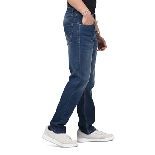 Image of WROGN Men's Stretch Denim Jeans | Straight Fit | Casual Style | Mid Rise