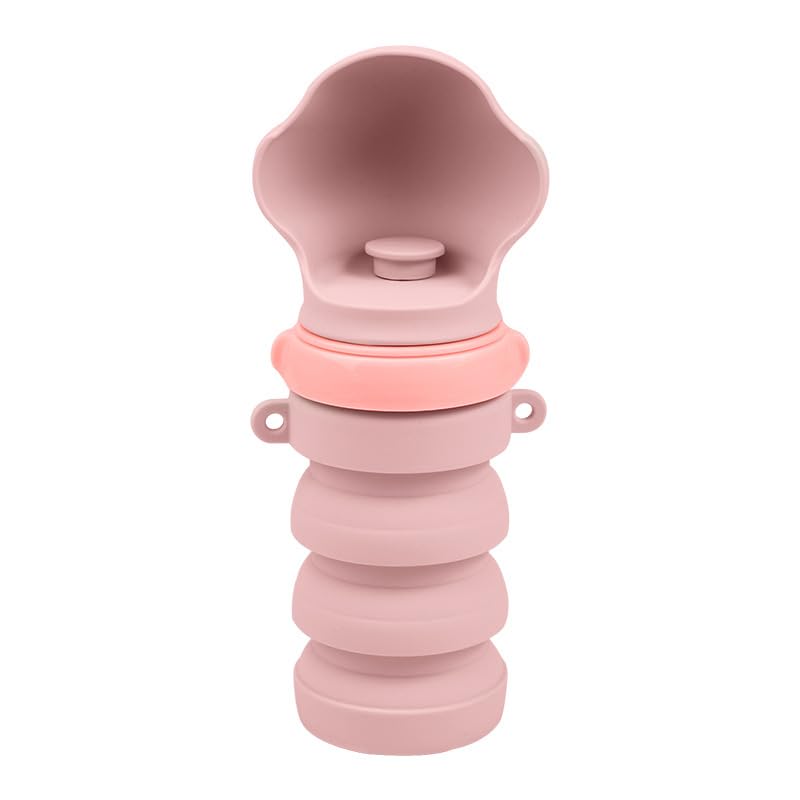 Outdoor Portable Foldable Pet Water Bottle, Pet Dog Silicone Water Cup (Pink, One Size)