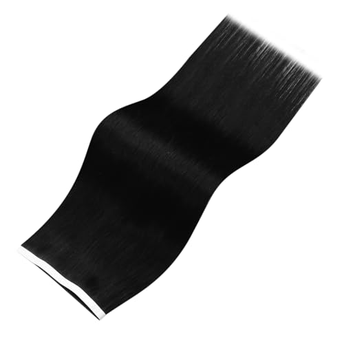 Image of LaaVoo Tape in Weft Hair Extensions Human Hair 18 inch Weft Tape Extensions Jet Black Invisible Tape ins Hair Extensions Human Hair Remy 50G