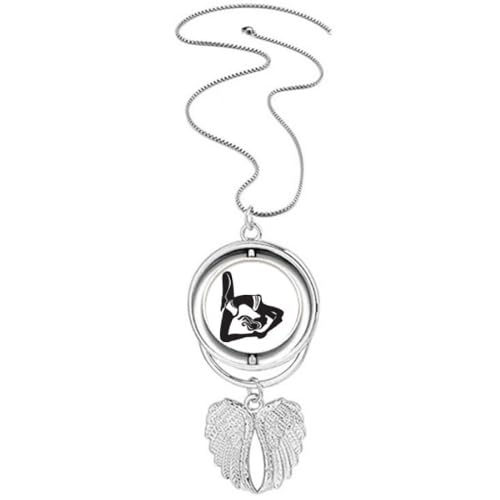 Collier avec pendentif rotatif ailes d'ange pour fille yoga et bijoux spirituels