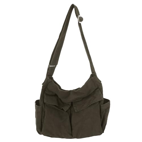 Image of KlaOYer Canvas Messenger Bag Large Hobo Bag Crossbody Shoulder Bag Tote Bag with Pocket for Women and Men