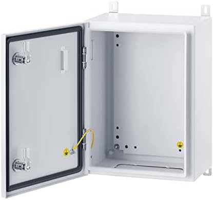 Ordentlich IP65 Weatherproof Metal Box Wall-Mounted Electronic Equipment Enclosure Box with Mounting Plate and Wall Bracket (16'' x 12'' x 8'')