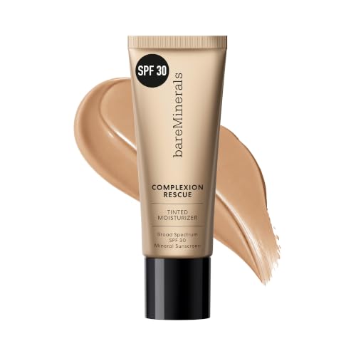 Image of bareMinerals Complexion Rescue Tinted Moisturizer with SPF 30, Hydrating Tinted Mineral Sunscreen with Hyaluronic Acid, Sheer-to-Light Coverage, Multi-tasking, Skincare Infused Makeup