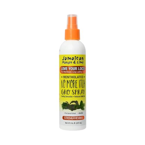 Jamaican Mango & Lime No More Itch Gro Spray – Mentholated Scalp Relief for Locs, Braids & Twists...