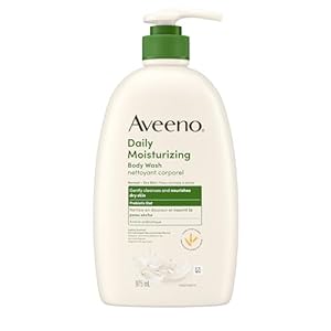 Aveeno Daily Moisturizing Body Wash, Dry Skin Care, Gentle Cleanser, Oat, Shower Product, Lightly Scented. 975mL