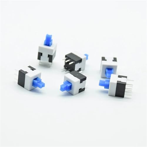 Interruptor de botón autorretención componente cuadrado de 8mm azul mini 3