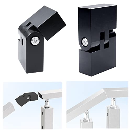 Muzata Flat Handrail Accessories - 2Pack Vertical Pivot Connector High Strength POM Handrail Fittings, HA23 BNP