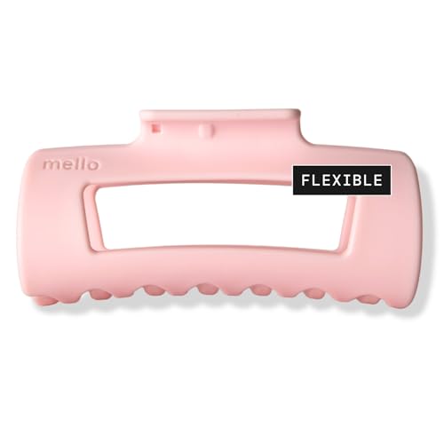 Mello Medium Hair Clip - Flexible Comfort Hair Claw for Women Strong Hold for Thick & Thin Hair Styling Durable Material Matte Non-Slip Finish Made in Korea Patent Pending (Pink Medium)