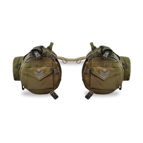 Image of MOTARD B.R.O Motorcycle Saddle Bag 60L (30L+30L) | Waterproof Roll-Top Touring Saddle Bags | Military Style Heavy Duty Luggage for Retro, Cruiser & Adventure Bikes