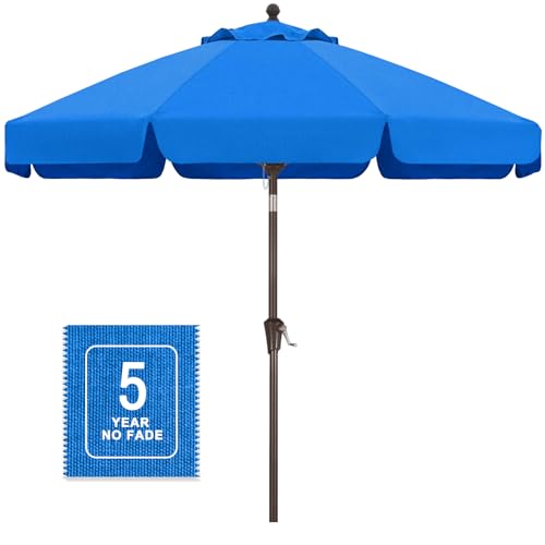 Image of MASTERCANOPY 9ft Olefin Valance Patio Umbrella Sky Blue