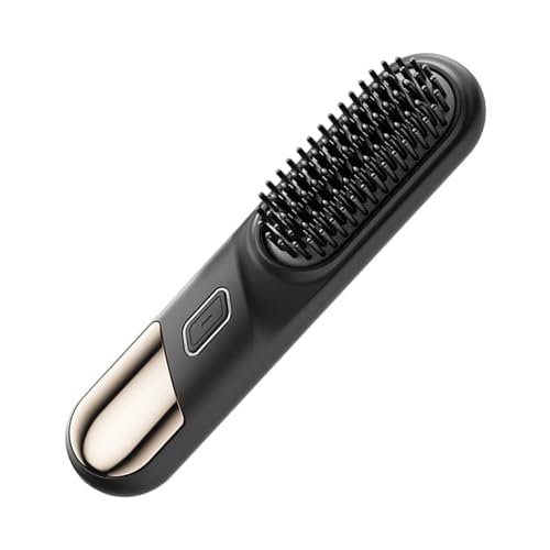 Plancha Alisadora Para El Pelo - Cepillo Recargable | 4 Ajustes De Temperatura Sin Cable Para Viaje,Para Hombres Pelo Corto Largo Rizado Ondulado Viaje Playa Hogar Salón