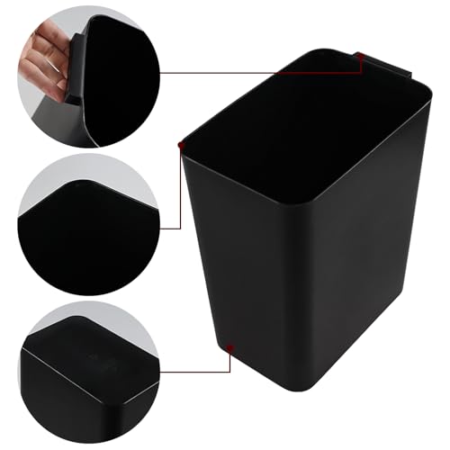 3 Canecas de basura plásticas negras 16 L con tapa abierta miniatura 3
