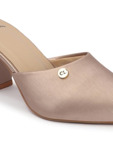 Image of Carlton London Women Comfortable Fashion Pointed Toe Heeled Mule Shoes for Daily use, Office use, Casual use
