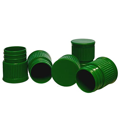 Test Tube Cap, Hollow Bottom Type, 16mm, Green, Karter Scientific 93A27 (Pack 25)