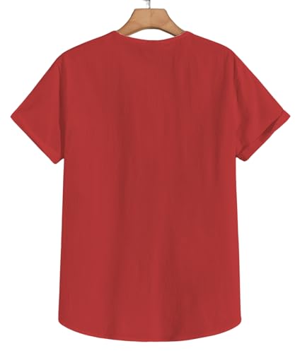 Image of Men's White Cotton Half Sleeve Kurta with Mandarin Collar, Urban Style for Summer Wear Kurta-24