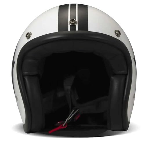 Casco DMD Jet Retro Star White de estilo vintage para moto cafe racer y custom 3