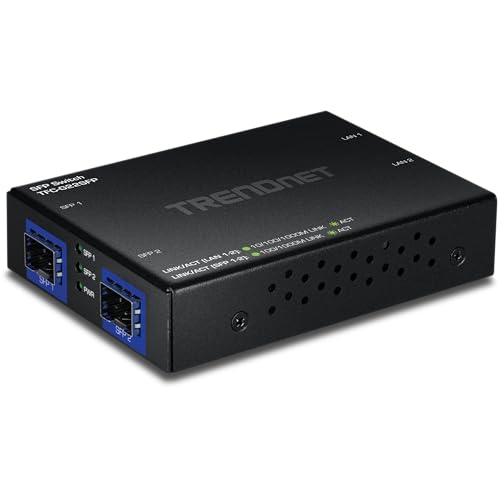Image of TRENDnet 4-Port Gigabit Switch with SFP Ports, TFC-G22SFP, 2 x 1Gbps RJ45 Ports, 2 x 1Gbps SFP Ports, 8Gbps Switching Capacity, NDAA & TAA Compliant