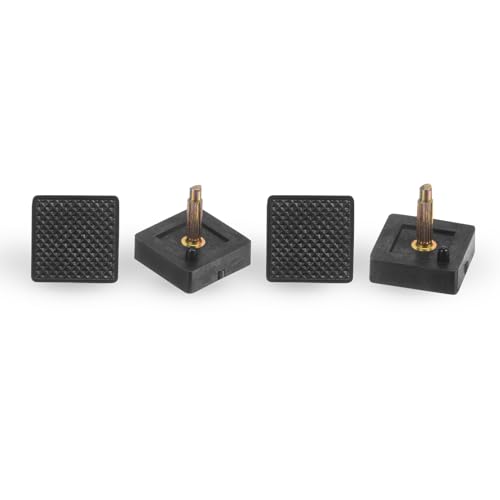 Image of HARFINGTON 3 Pairs TPU Kitten Heel Tips Shoes Replacement Tap Caps for Women High Heels, 3mm Pin, 16mm Square Heel Repair Caps, Black