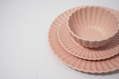 Image of 16 Piece Dinnerware Set Aruba (Pink Sunset) Plates, Bowls, and Mugs Set for 4