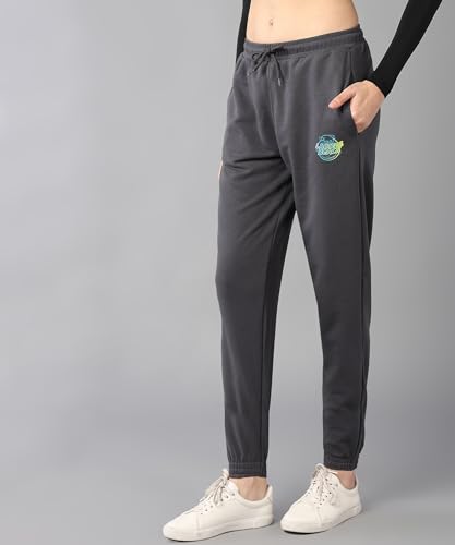 Image of Alan Jones Clothing Women's Comfort Fit Mid Rise Solid Ankle Length Cotton Track Pant