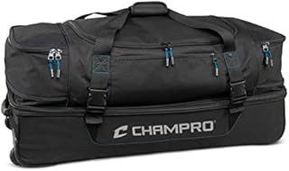 CHAMPRO Umpire Equipment Bag on Wheels for Baseball/Softball Officials, Black