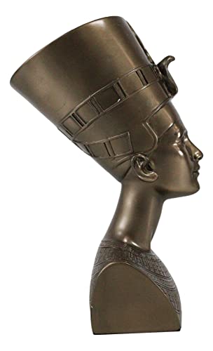 Busto de la Reina Nefertiti Clásico en Bronce 7" miniatura 3