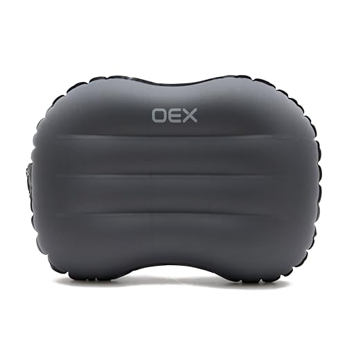 OEX Flux UL Inflatable Camping Pillow, ToughLite™ Puncture-Resistant, Peach Suede, 42 x 30 x 12cm, Self-Inflating with Quick Valve, 108g