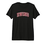 Mens Ewing New Jersey NJ Vintage Sports Design Red Design Premium T-Shirt