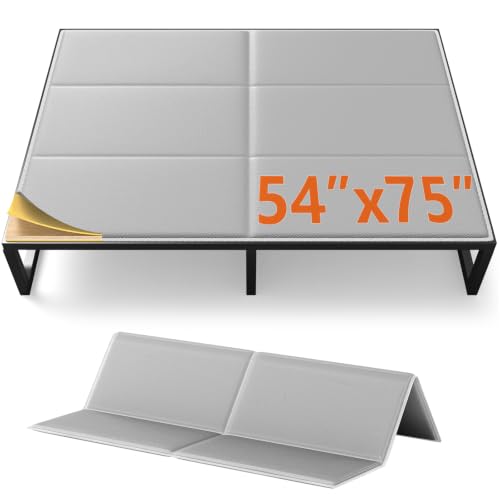 20mm Heavy Duty MDF Bunkie Board Full Size (54"x75") w/ Foam Padding, Low Profile Bed Board for Sagging Mattress, Noise Minimizing & Breathable for Platform, Slatted and Metal Frames