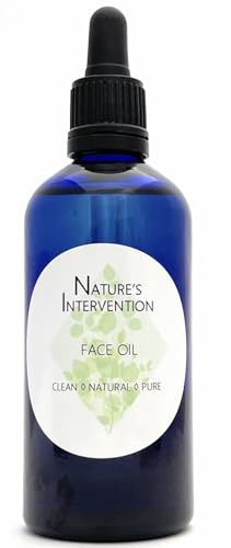 100% Natural ACEITE FACIAL NUTRITIVO - MELOCOTÓN, GRANADA, ROSA MOSQUETA, ESCALÁN con ROSA, LAVANDA & CEDRO -100ml NATURE'S INTERVENTION. 100% Puro. Nutre, Hidrata, Fortalece y Revive la Piel Seca.